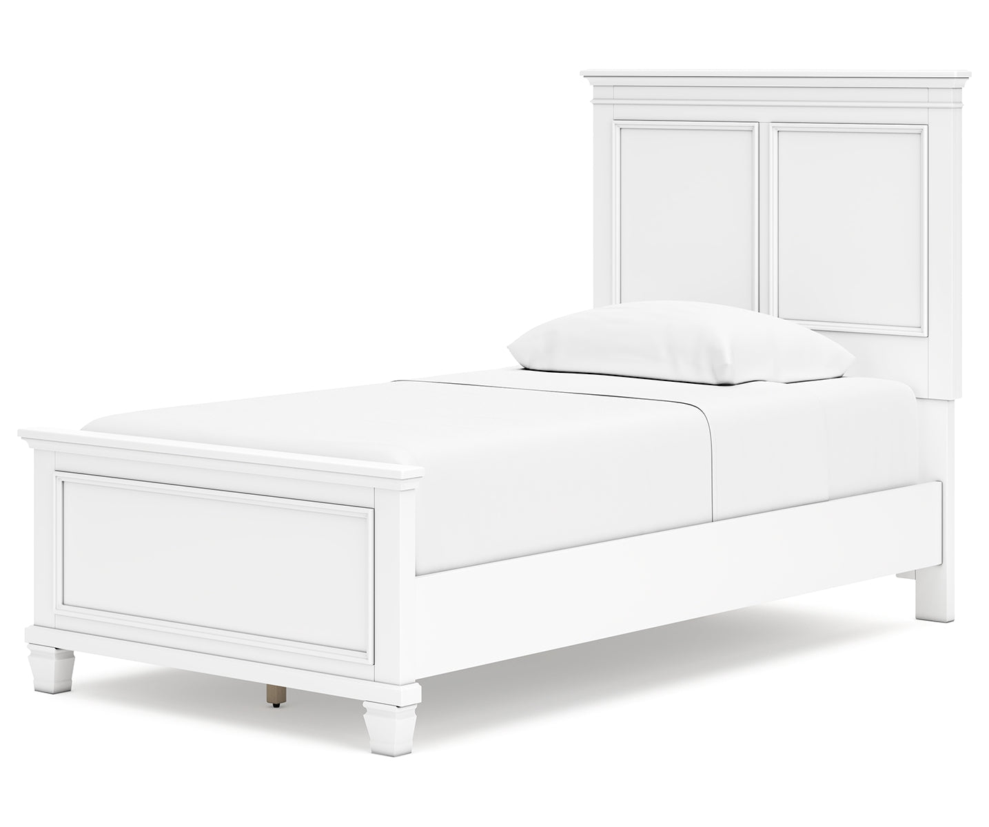 Fortman Twin Panel Bed with Mirrored Dresser