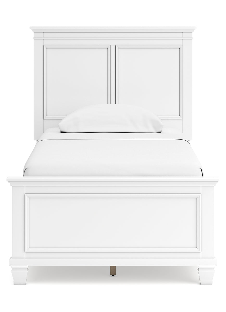 Fortman Twin Panel Bed with Mirrored Dresser, Chest and 2 Nightstands