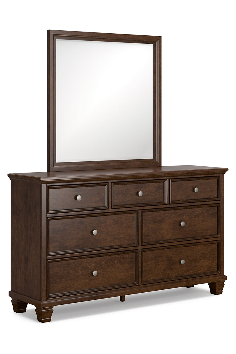Danabrin King Panel Bed with Mirrored Dresser, Chest and Nightstand
