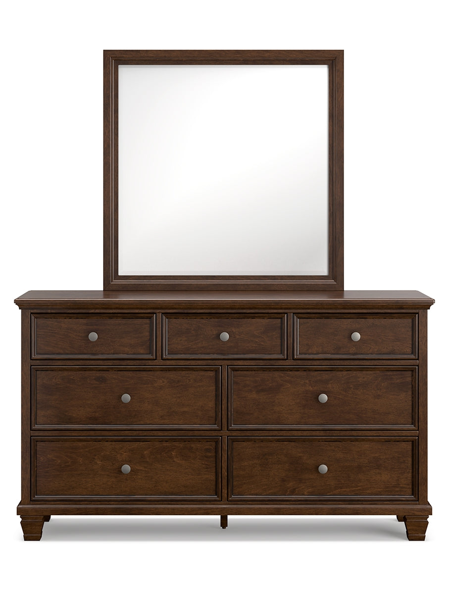 Danabrin Twin Panel Bed with Mirrored Dresser, Chest and 2 Nightstands