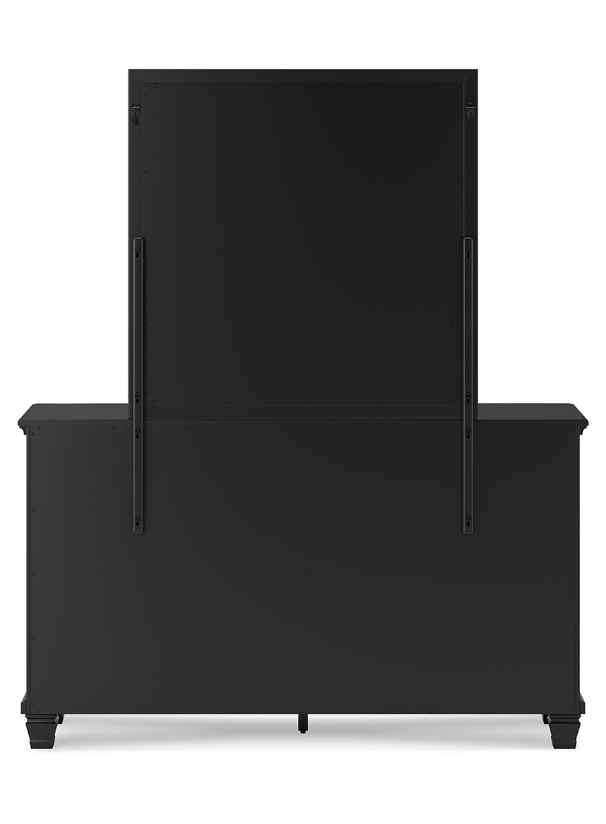 Lanolee Full Panel Bed with Mirrored Dresser and Chest