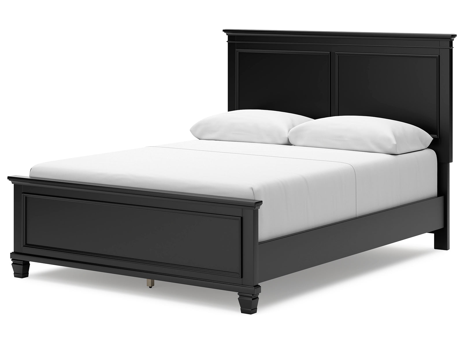 Lanolee Queen Panel Bed with Mirrored Dresser and 2 Nightstands