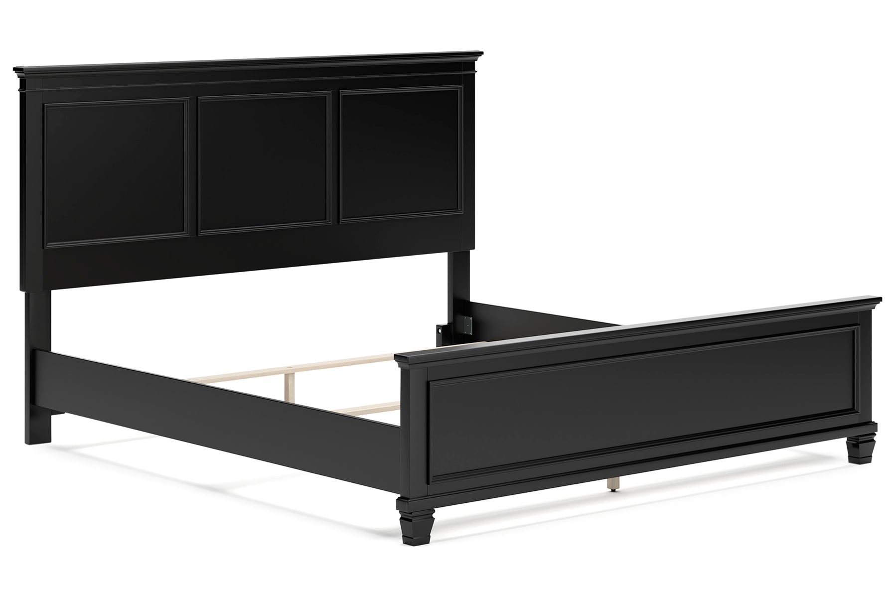Lanolee King Panel Bed with Mirrored Dresser and Nightstand
