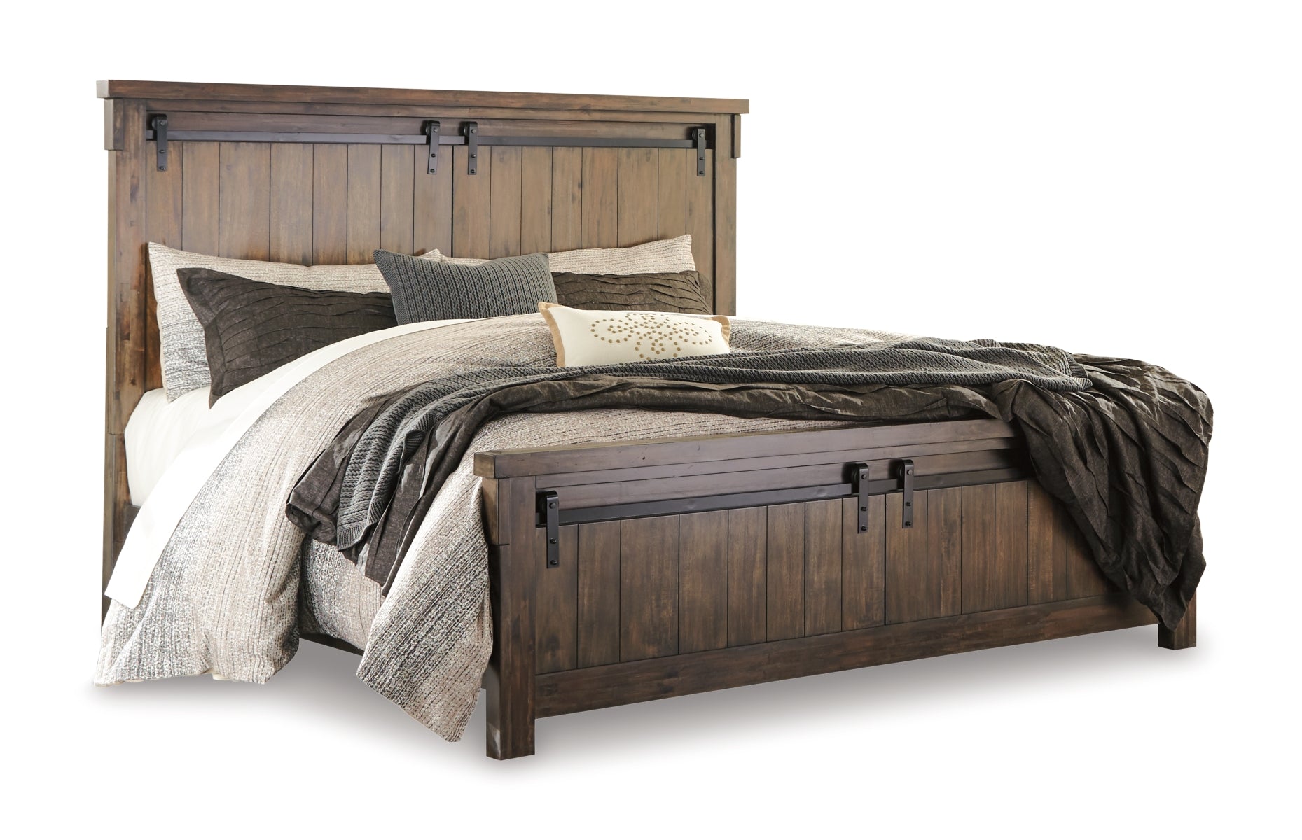 Lakeleigh King Panel Bed with Mirrored Dresser and Chest