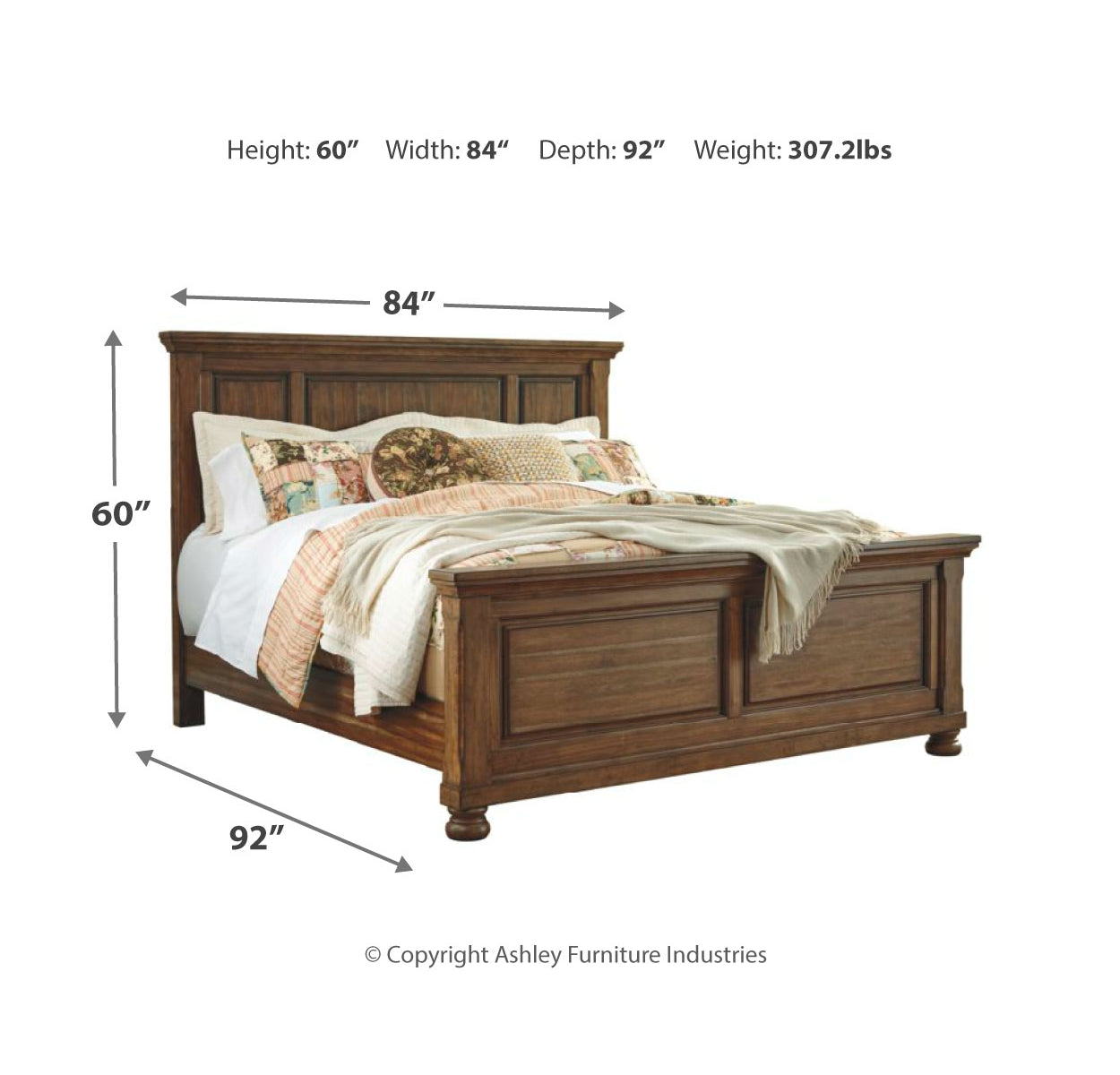 Flynnter King Panel Bed with Mirrored Dresser