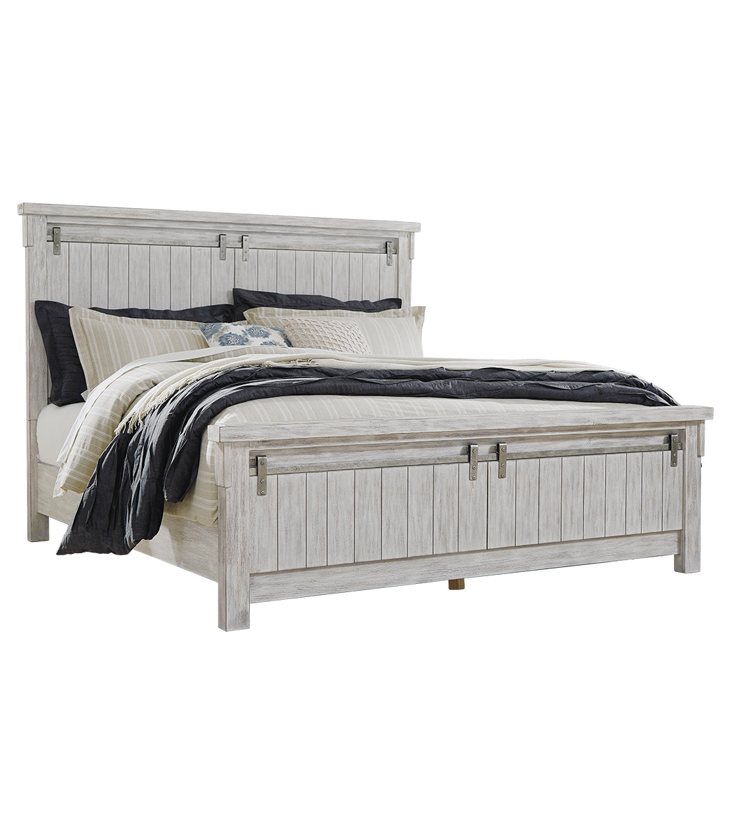 Brashland King Panel Bed with Mirrored Dresser, Chest and Nightstand