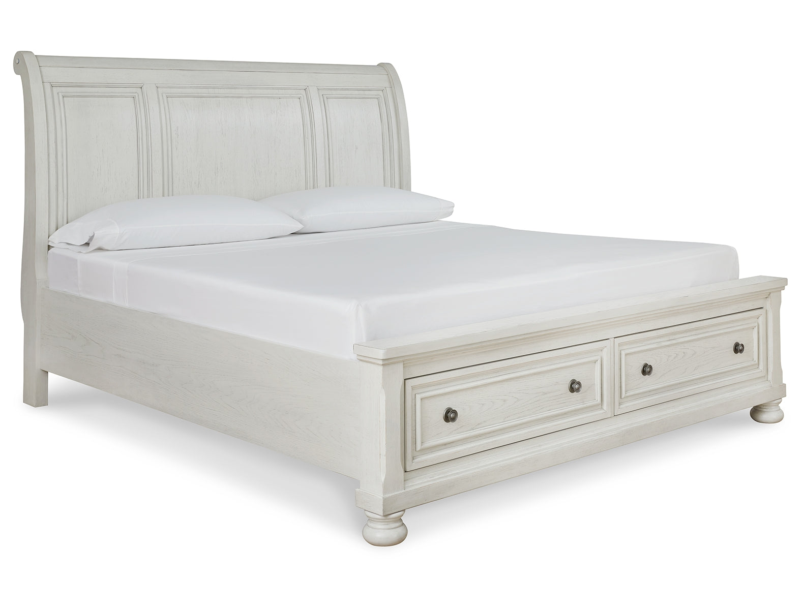 Robbinsdale Queen Sleigh Bed with Storage with Mirrored Dresser