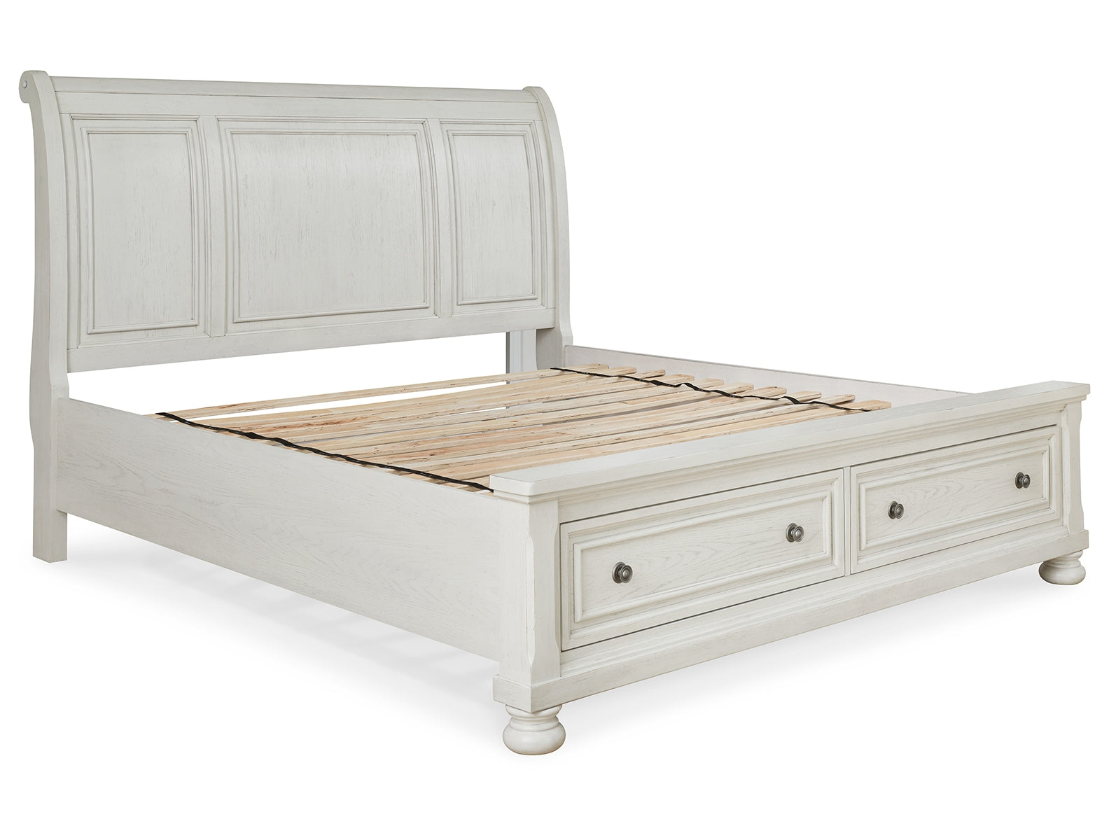Robbinsdale Queen Sleigh Bed with Storage with Mirrored Dresser and Chest