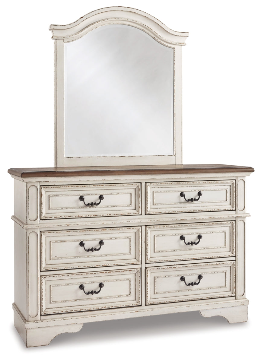 Realyn Twin Panel Bed with Mirrored Dresser and 2 Nightstands