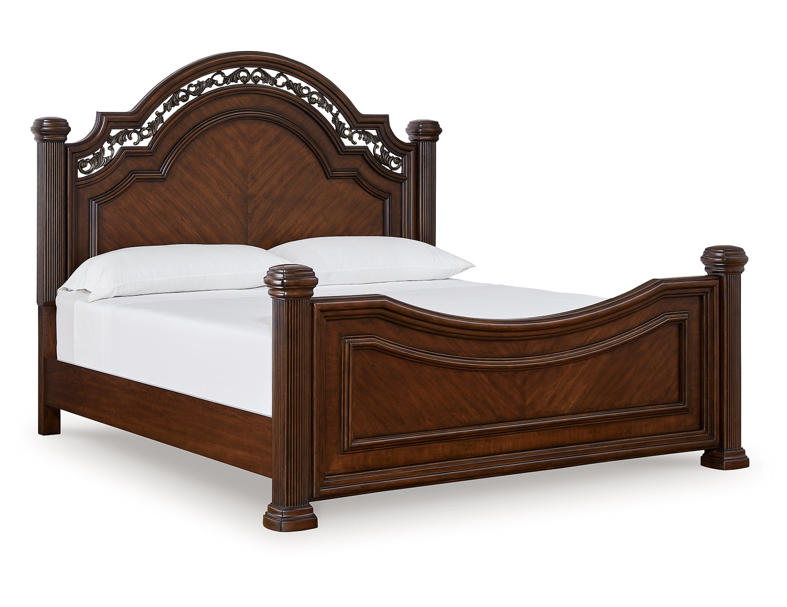 Lavinton Queen Poster Bed with Mirrored Dresser and Nightstand