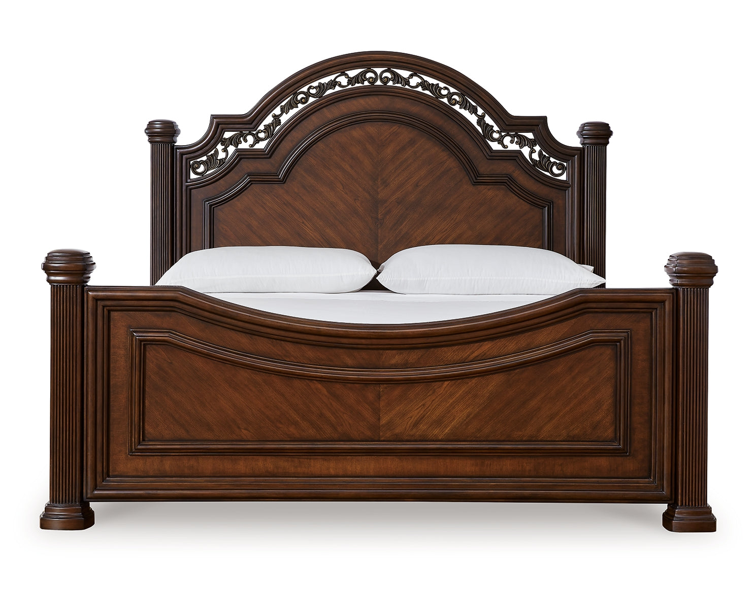Lavinton King Poster Bed with Mirrored Dresser and Nightstand