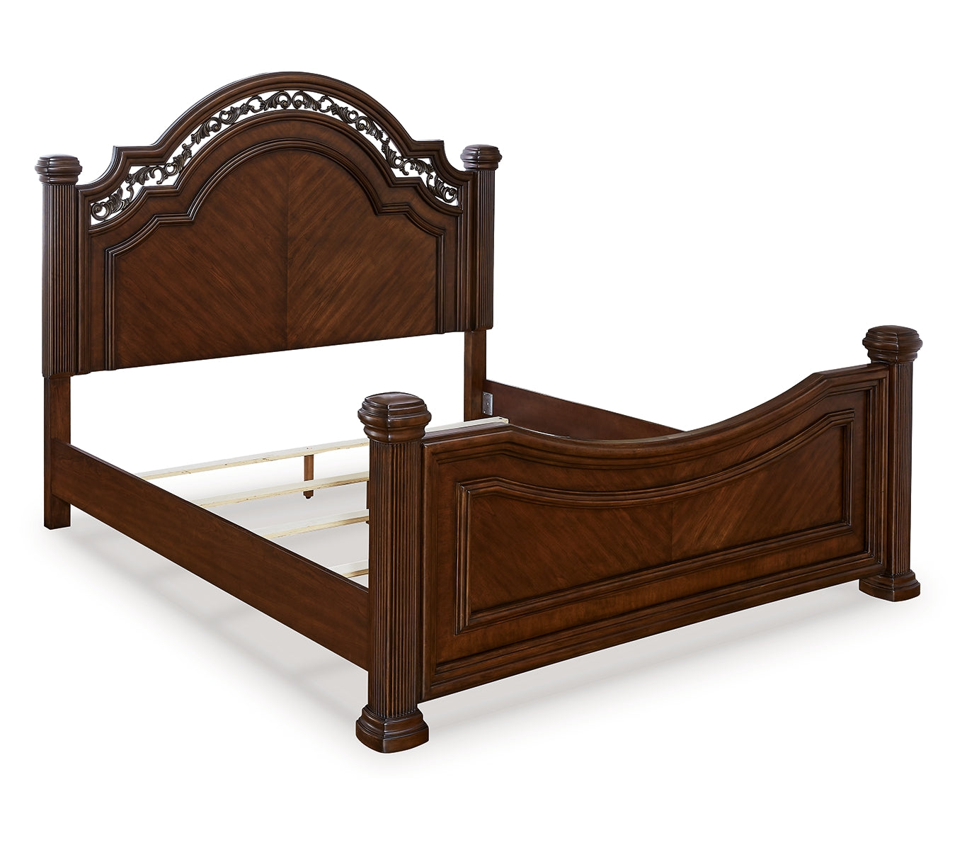 Lavinton California King Poster Bed with Mirrored Dresser, Chest and Nightstand