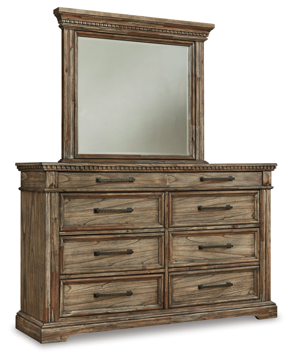 Markenburg Queen Panel Bed with Mirrored Dresser and Chest
