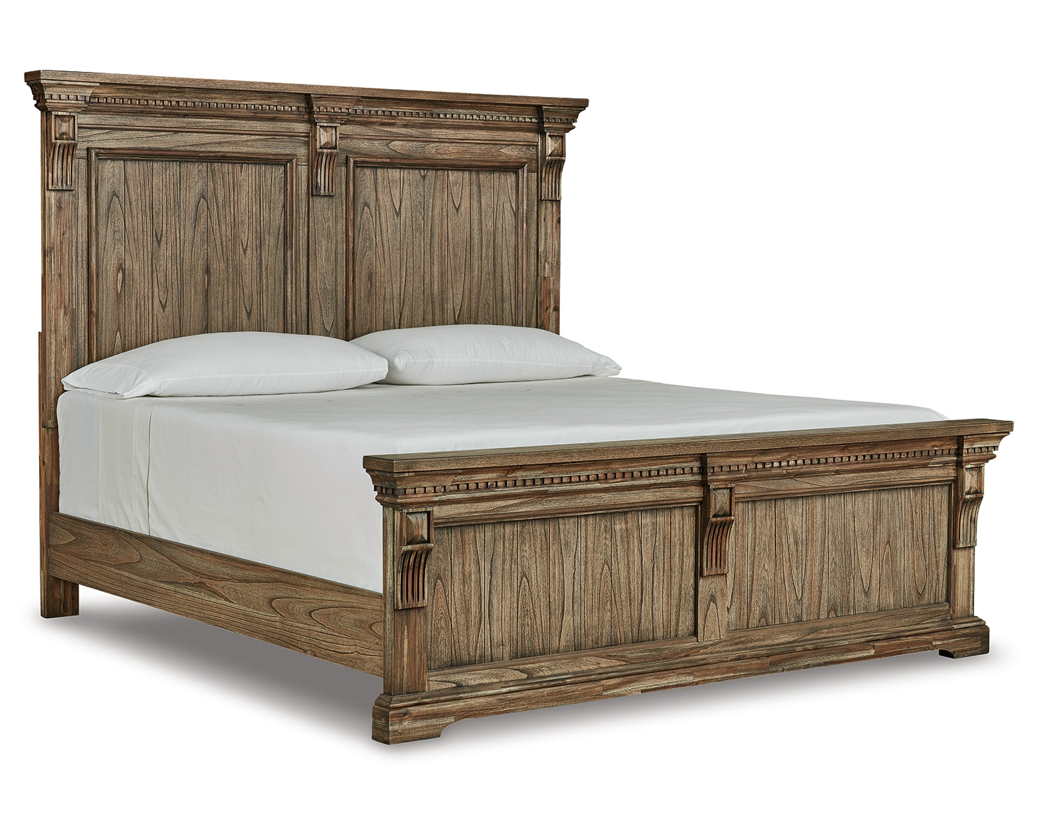 Markenburg King Panel Bed with Mirrored Dresser