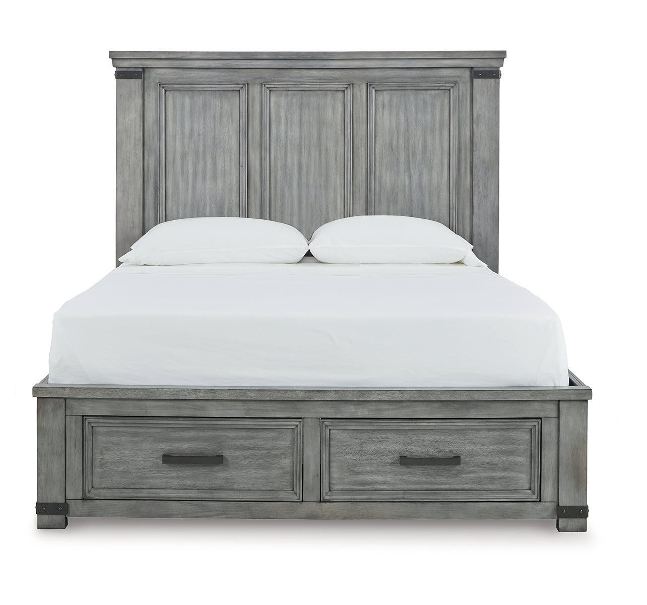 Russelyn Queen Storage Bed with Mirrored Dresser and Chest