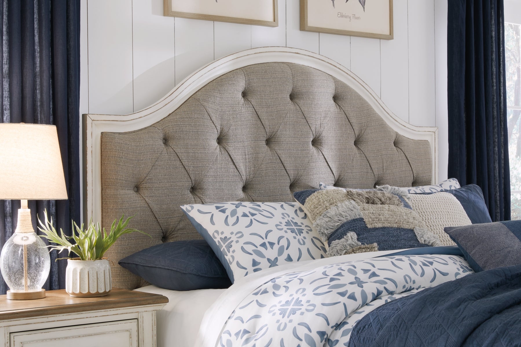 Brollyn King Upholstered Panel Bed with Dresser