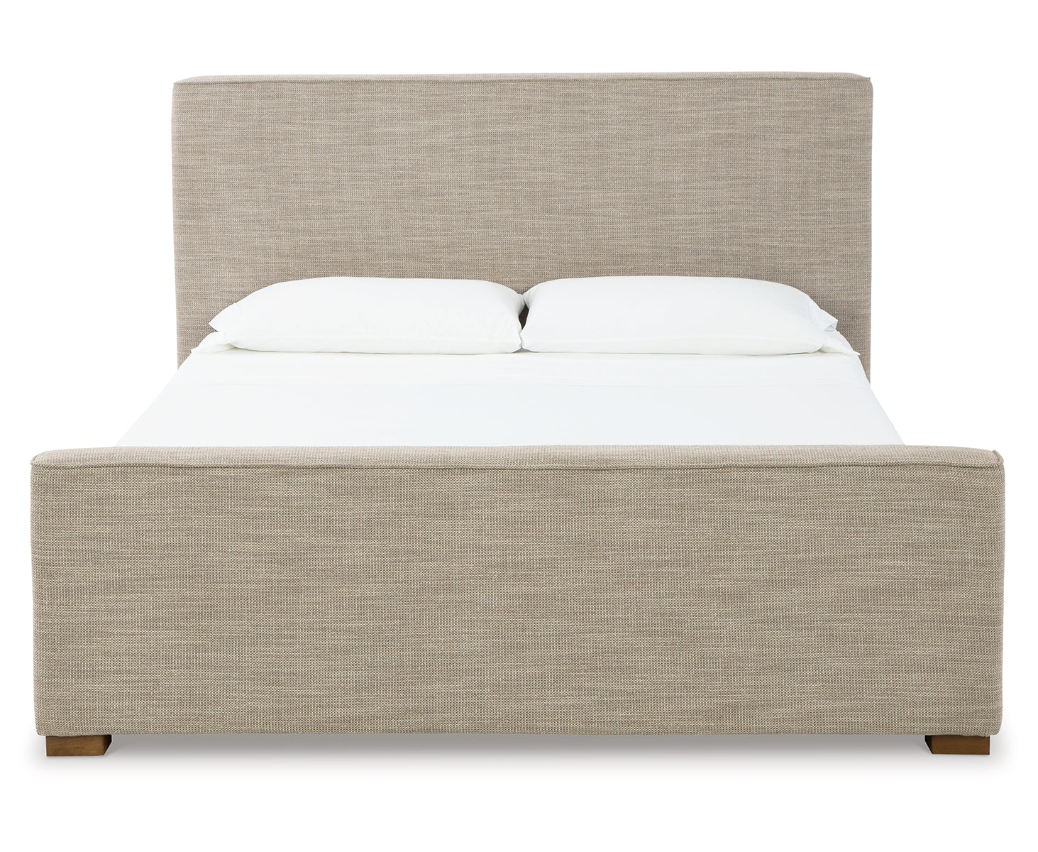 Dakmore King Upholstered Bed with Mirrored Dresser