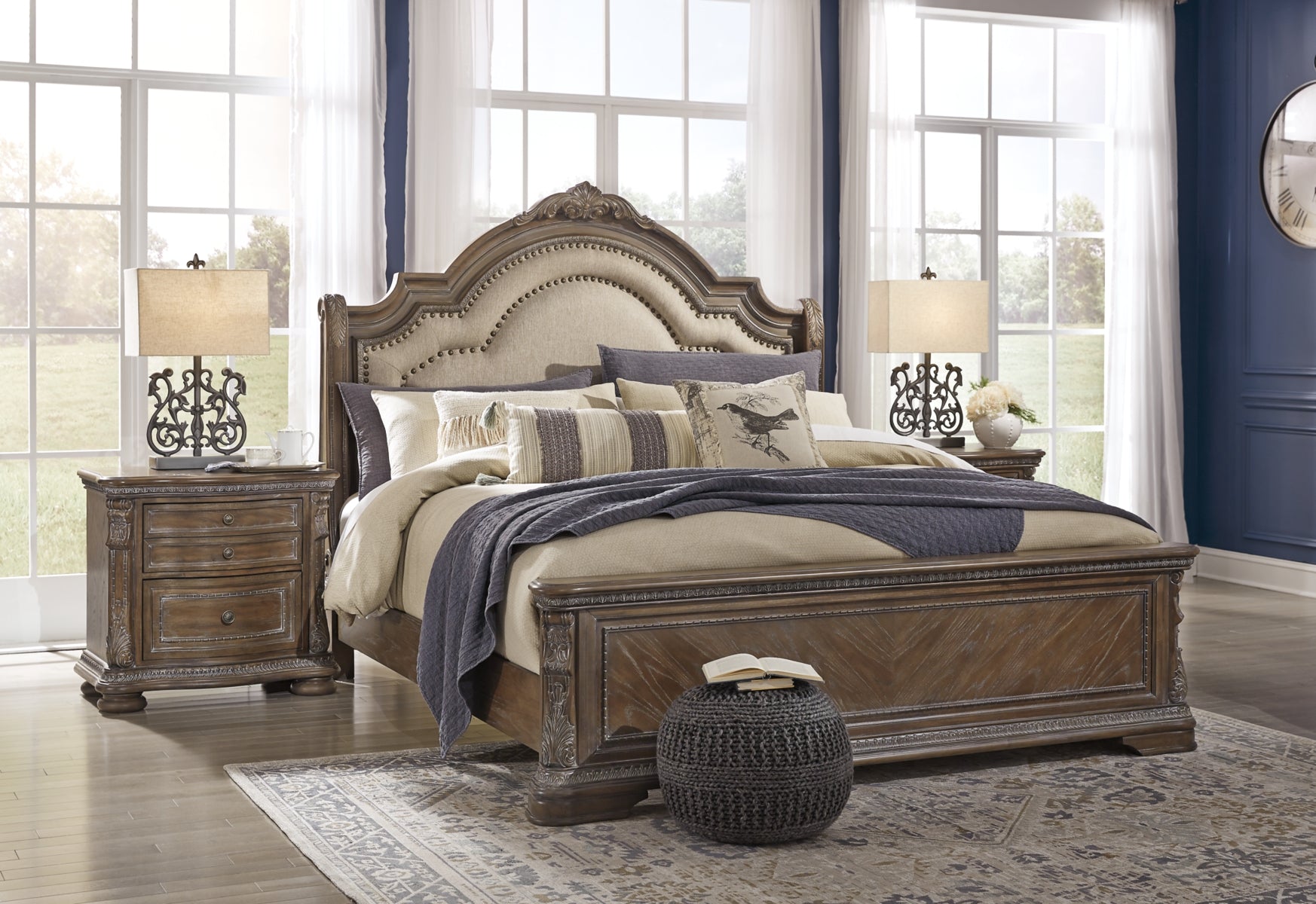 Charmond King Upholstered Sleigh Bed