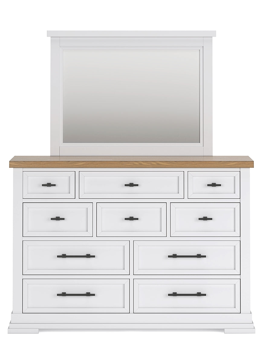 Ashbryn Queen Panel Storage Bed with Mirrored Dresser, Chest and Nightstand