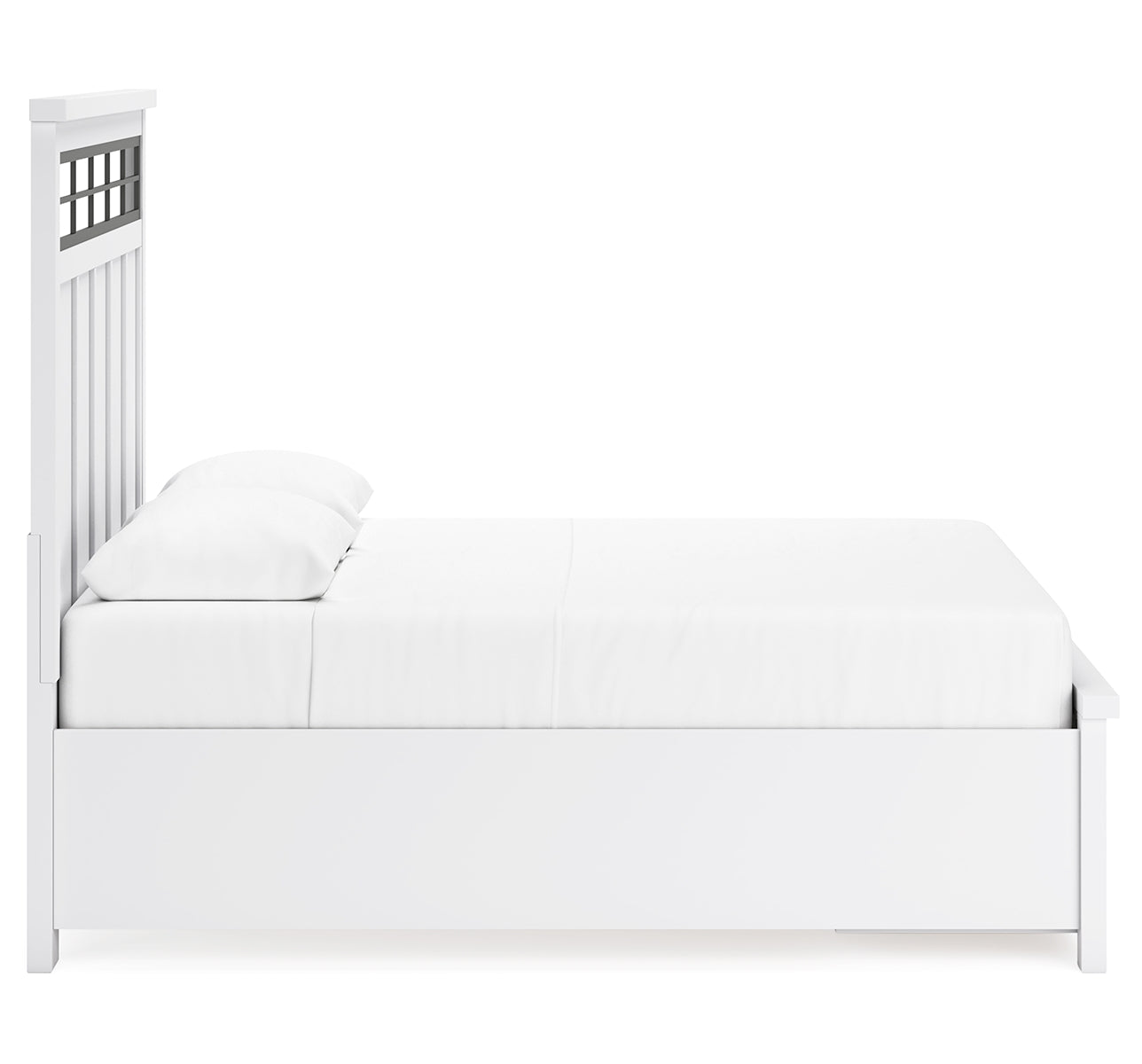 Ashbryn Queen Panel Storage Bed with Mirrored Dresser