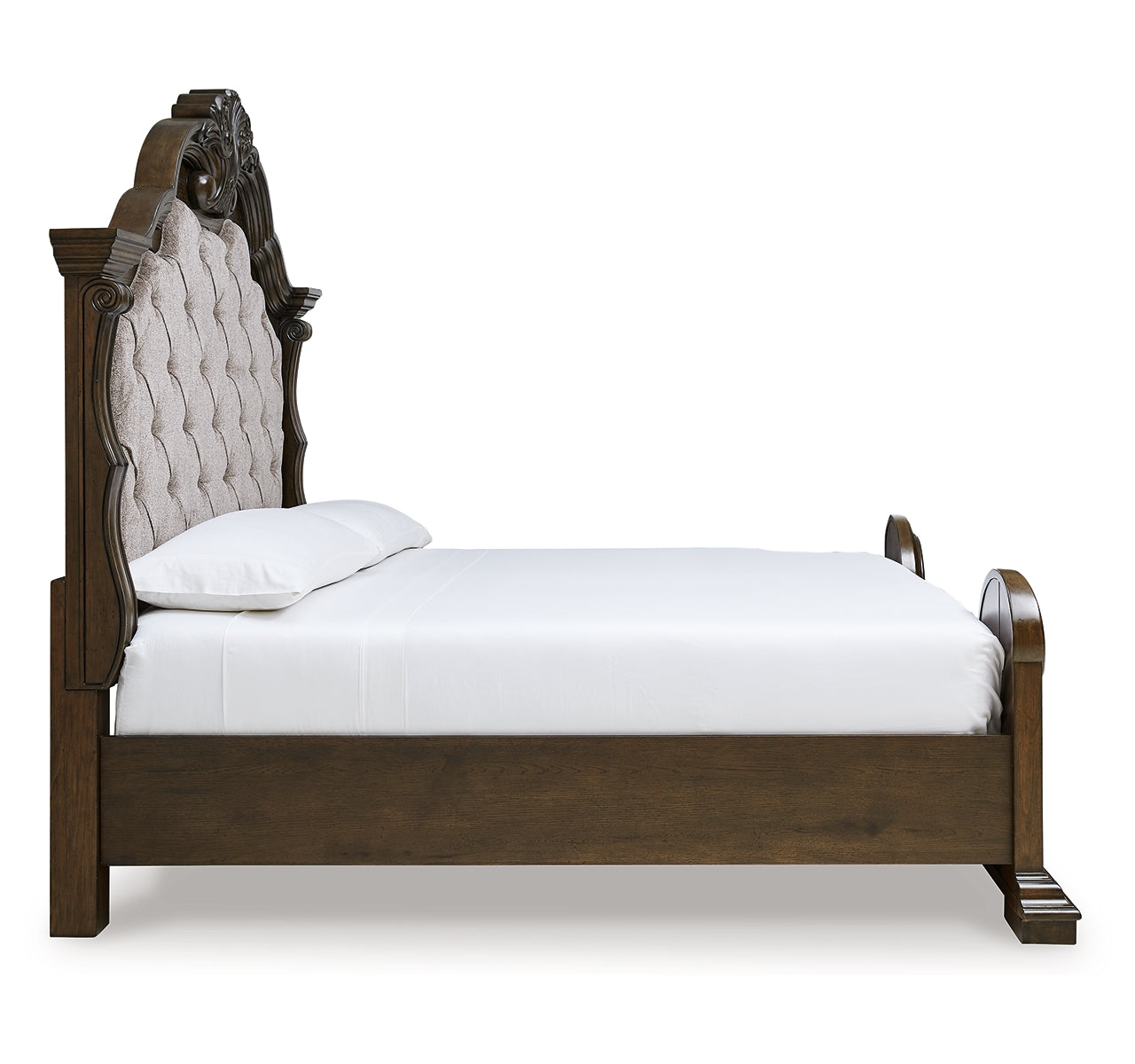 Maylee King Upholstered Bed with Mirrored Dresser