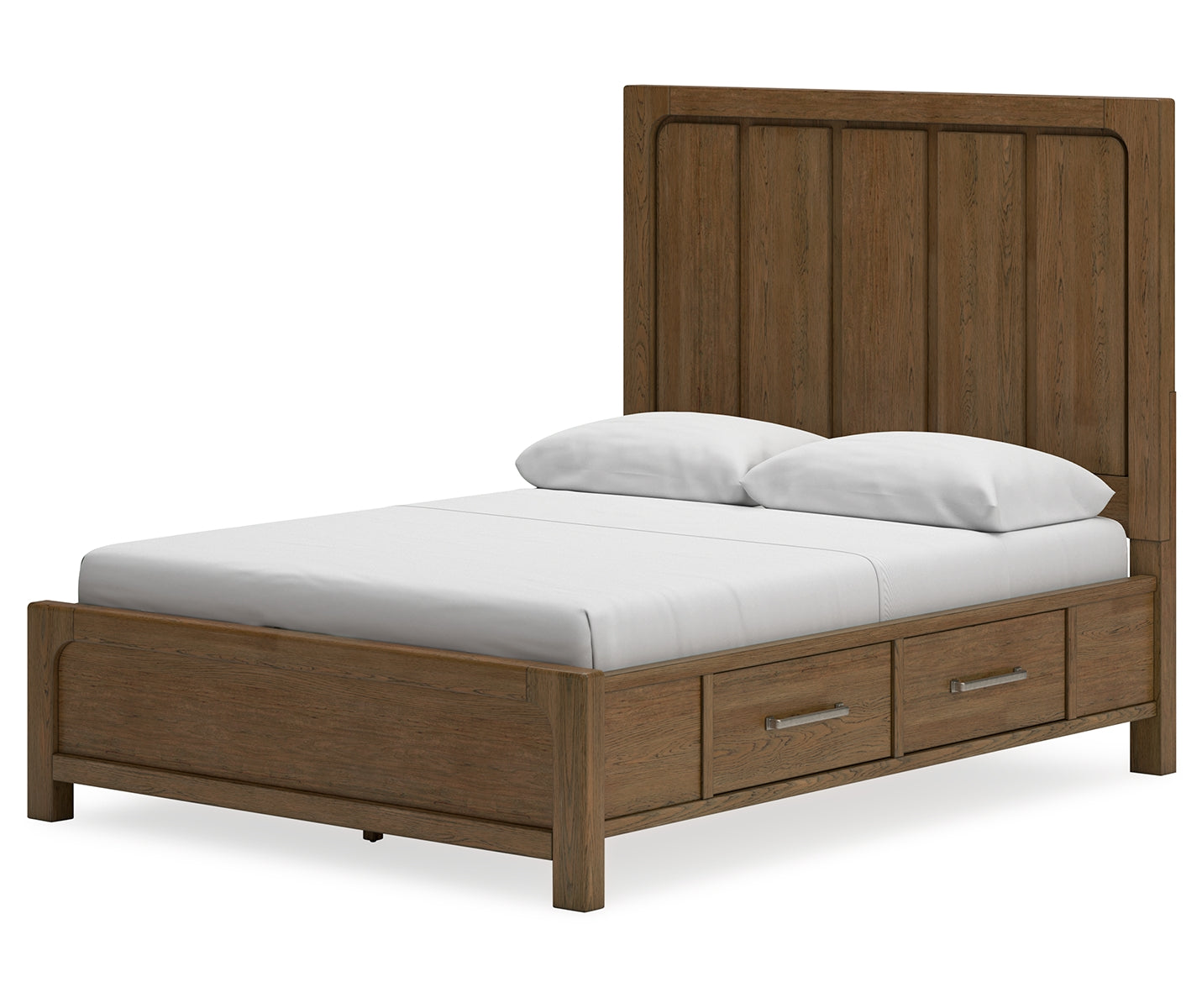Cabalynn Queen Panel Bed with Storage with Mirrored Dresser, Chest and 2 Nightstands