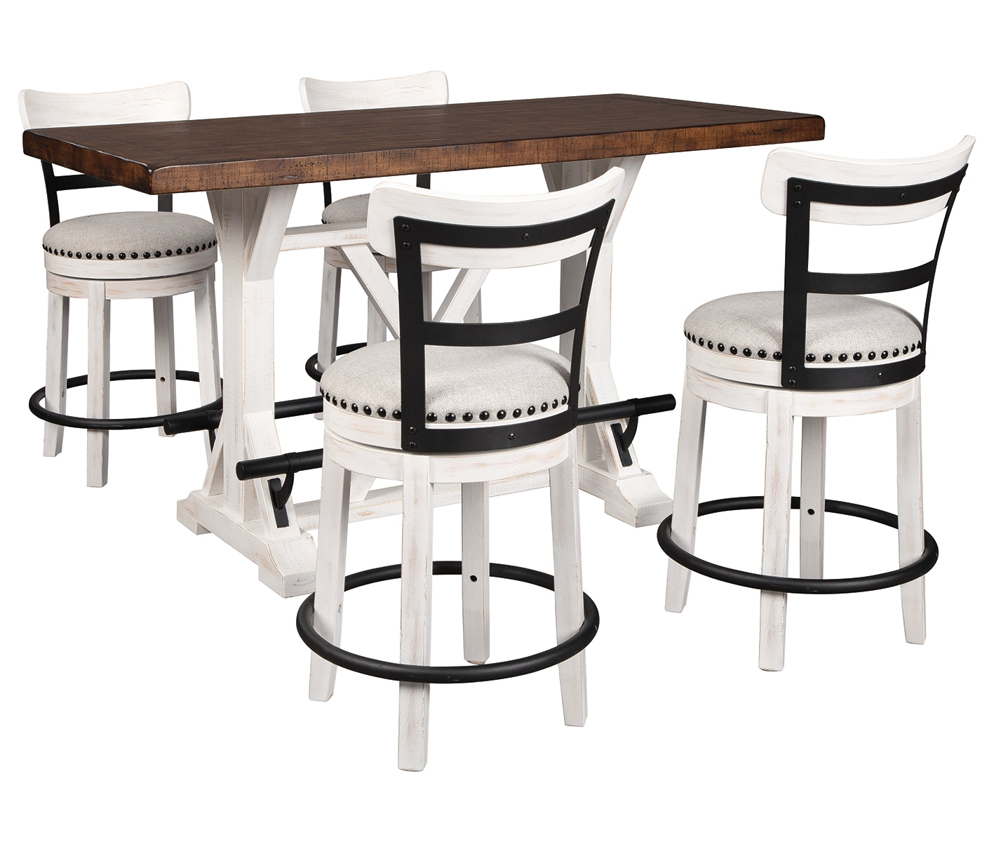 Valebeck Counter Height Dining Table and 4 Barstools