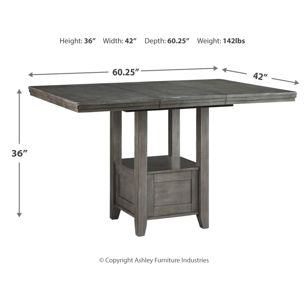 Hallanden Counter Height Dining Table and 6 Barstools with Storage