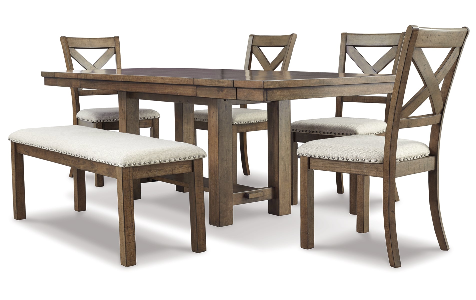 Moriville Dining Table and 4 Chairs and Bench