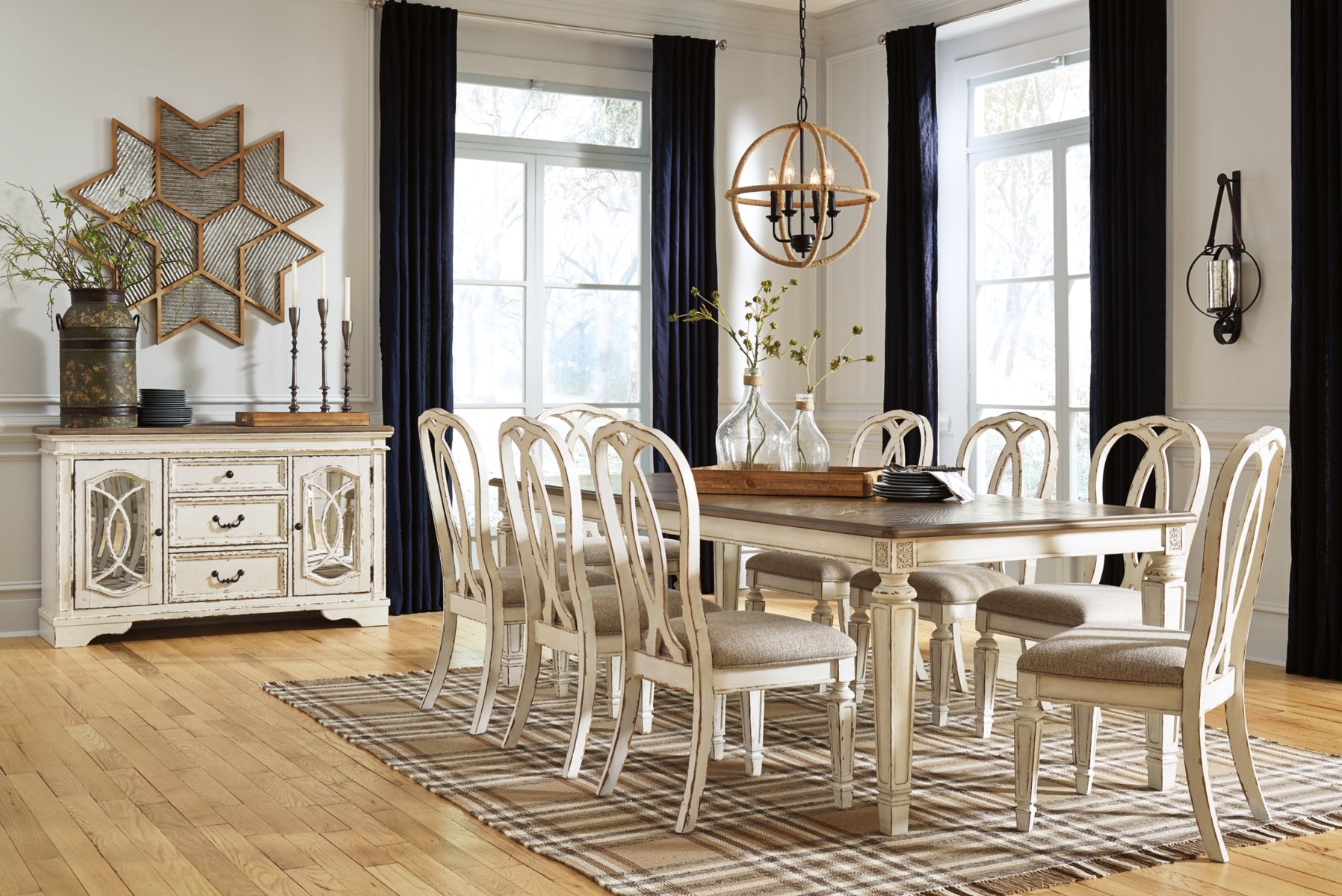 Realyn Dining Table and 8 Chairs
