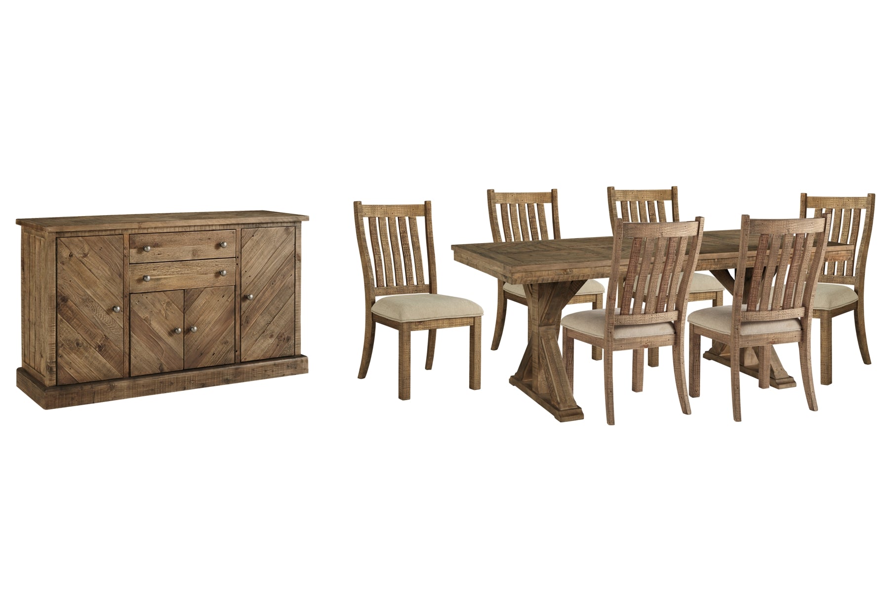 Grindleburg Dining Table and 6 Chairs with Storage