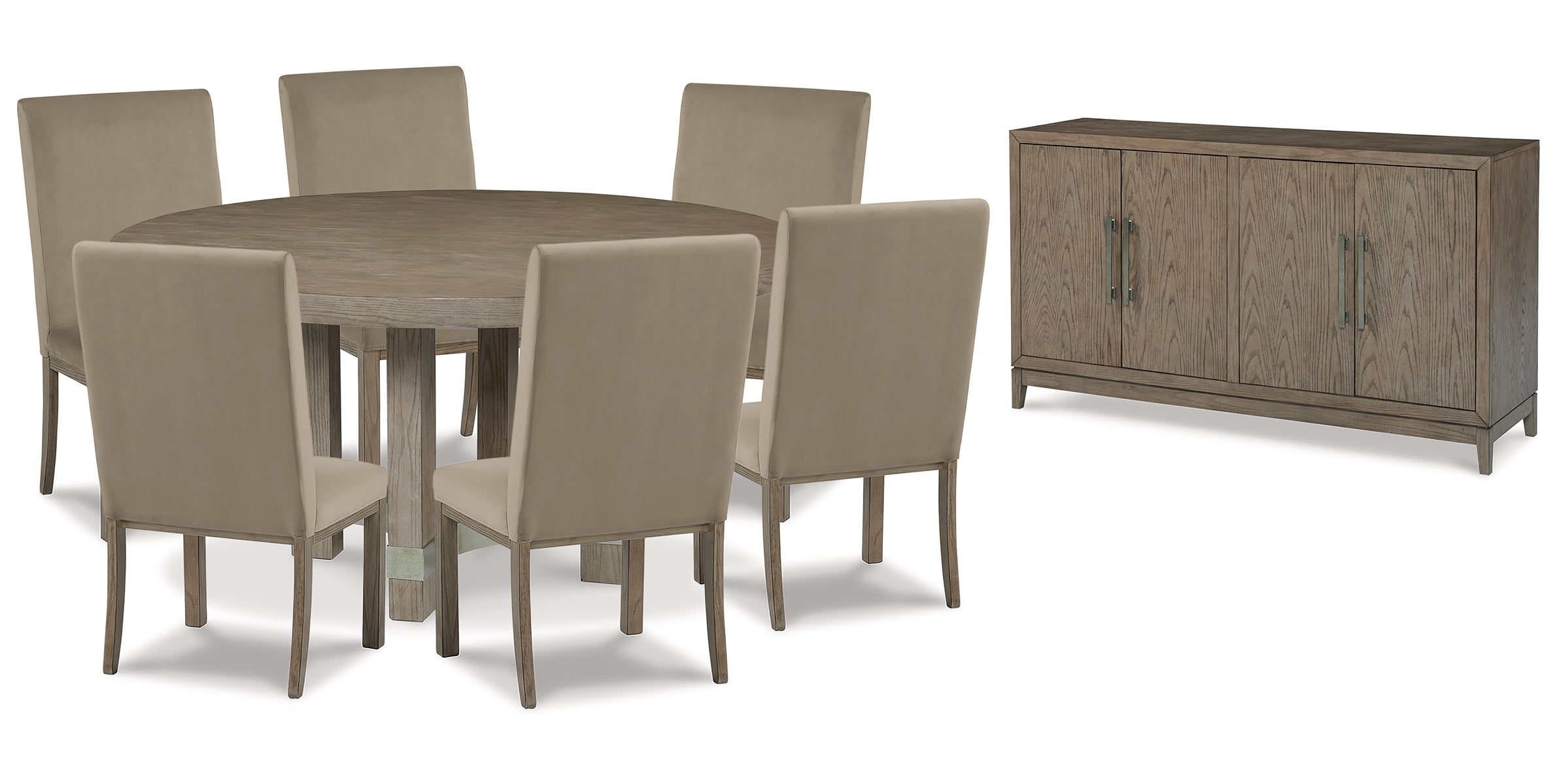 Chrestner Dining Table and 6 Chairs with Storage