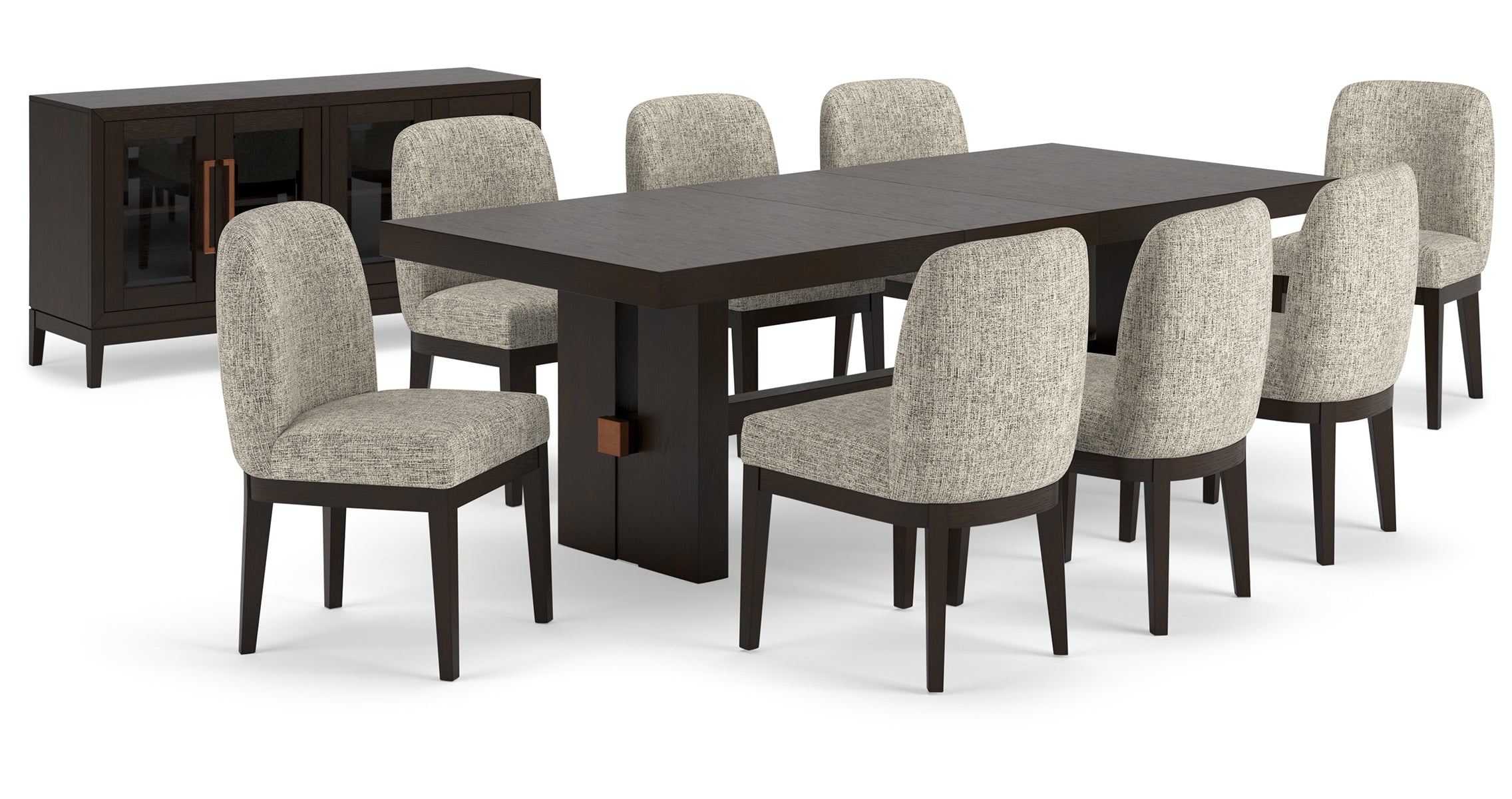 Burkhaus Dining Table and 8 Chairs with Storage