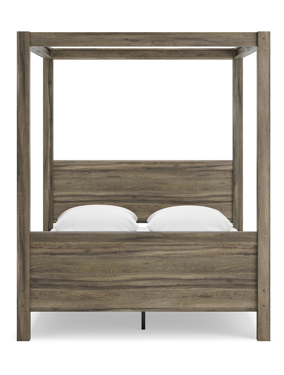 Shallifer Queen Canopy Bed with Dresser, Chest and Nightstand