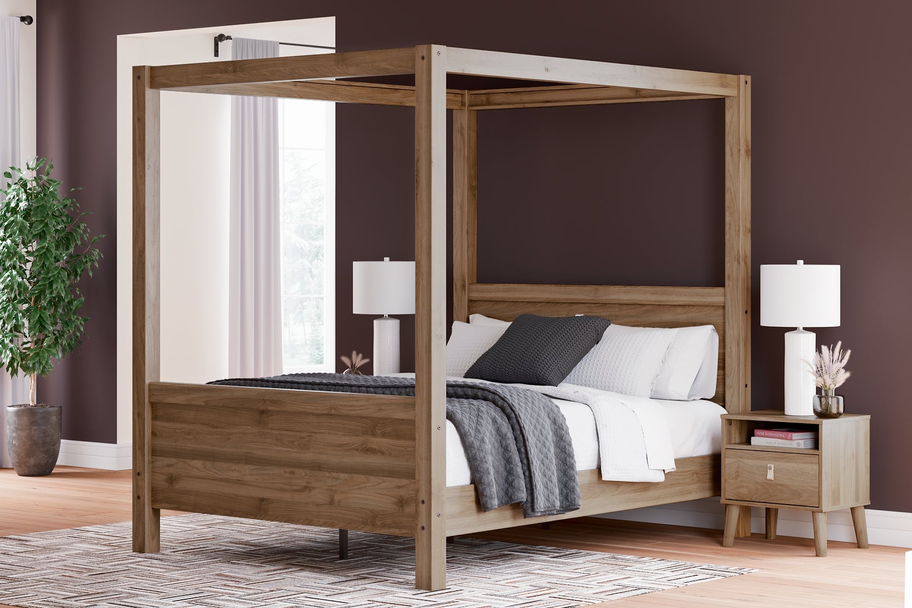 Aprilyn Queen Canopy Bed with Dresser, Chest and 2 Nightstands