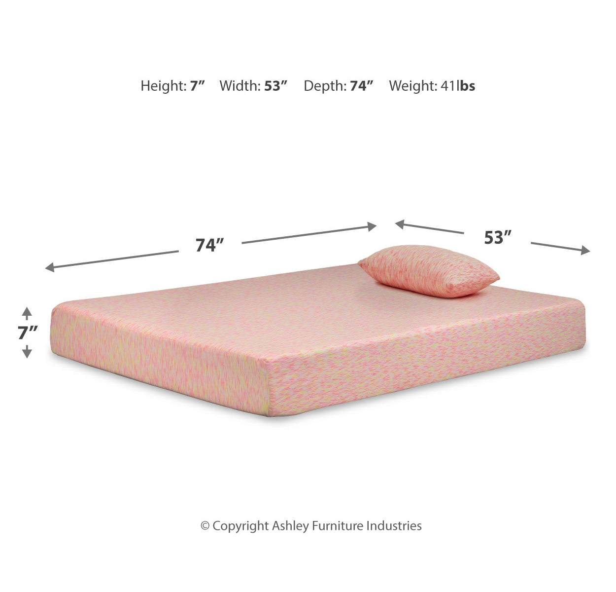 iKidz Pink Full Mattress and Pillow