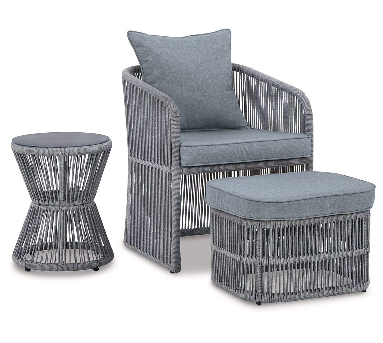 Coast Island Outdoor Chair with Ottoman and Side Table
