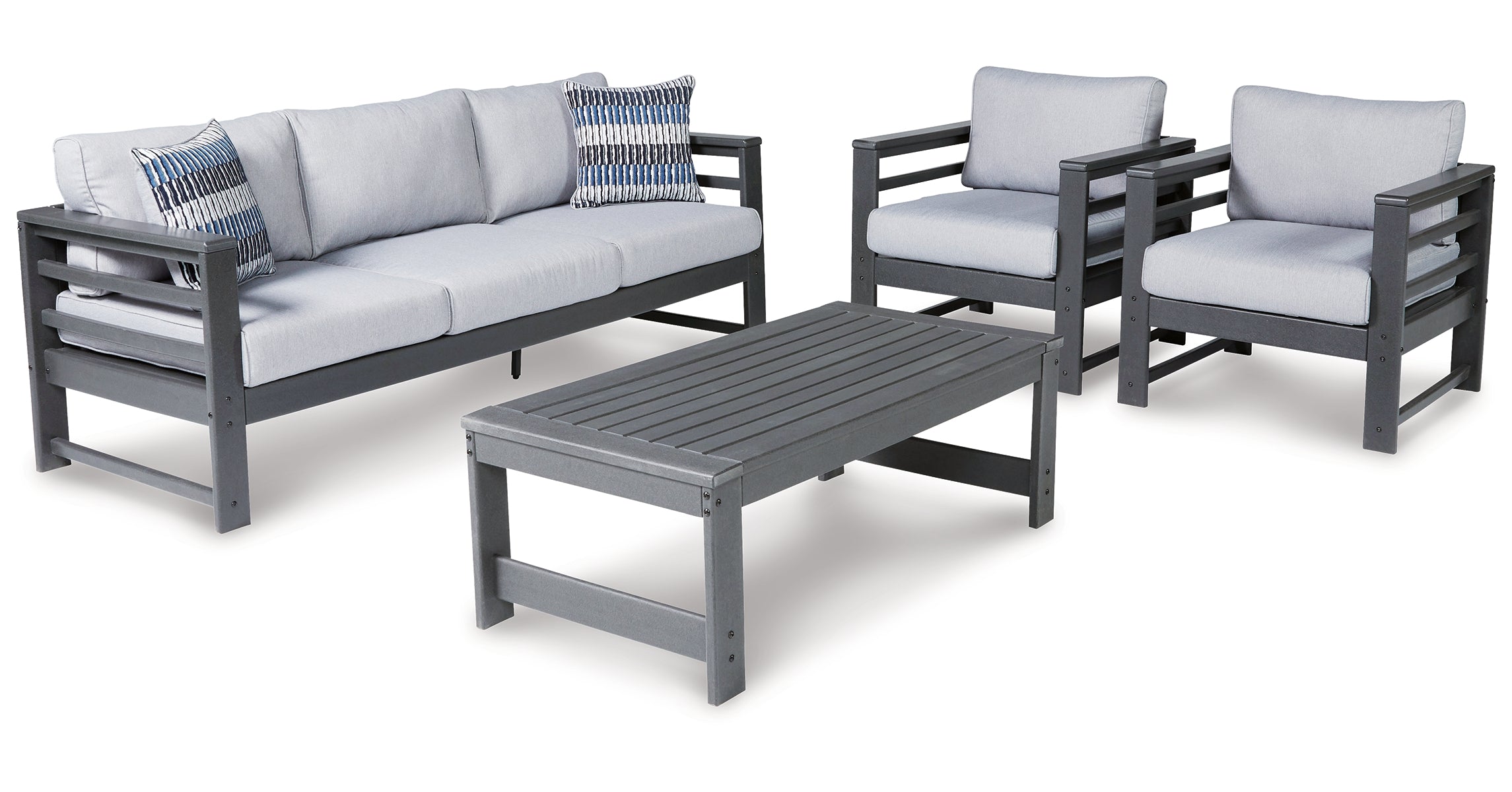 Amora Outdoor Sofa and 2 Chairs with Coffee Table