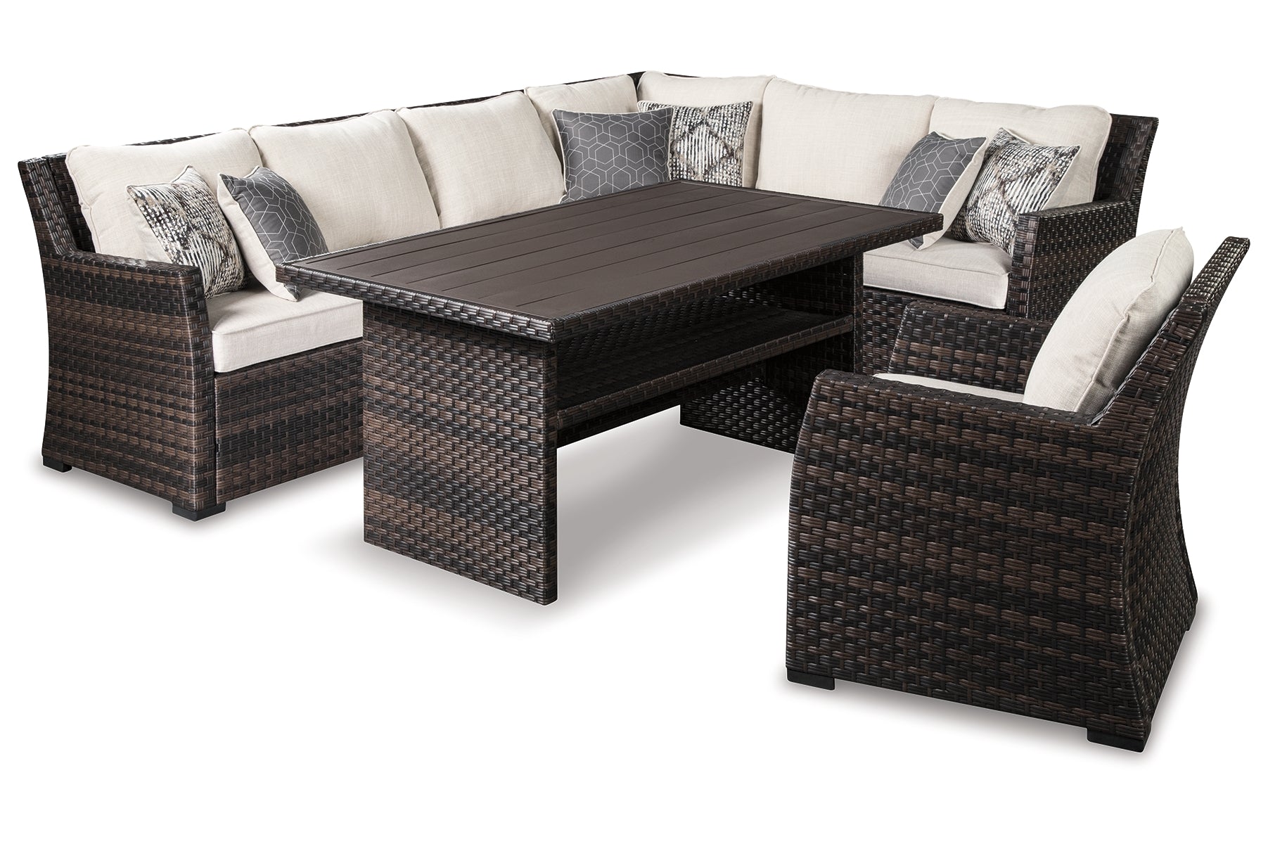 Easy Isle 3-Piece Outdoor Sectional with Chair and Coffee Table