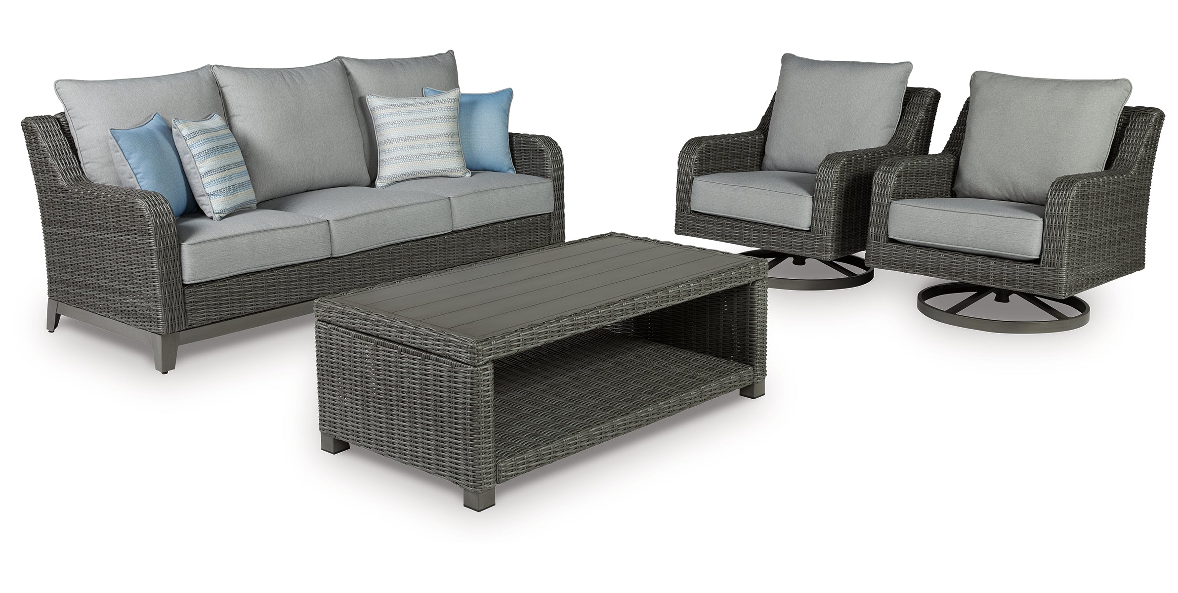 Elite Park Outdoor Sofa and 2 Chairs with Coffee Table