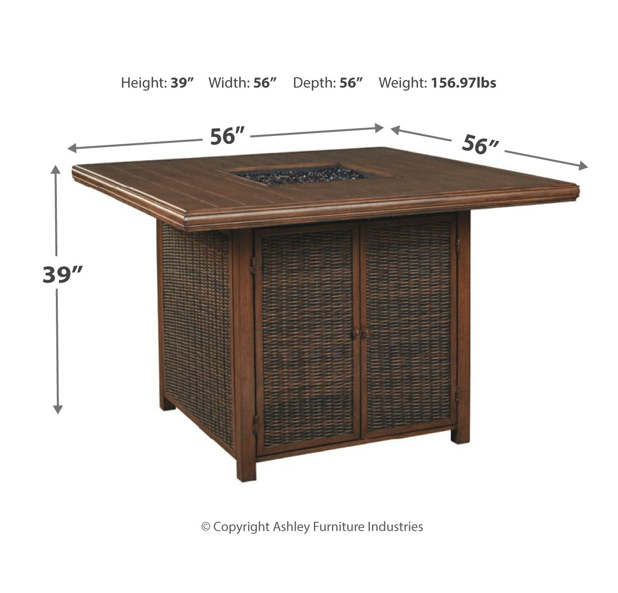 Paradise Trail Bar Table with Fire Pit