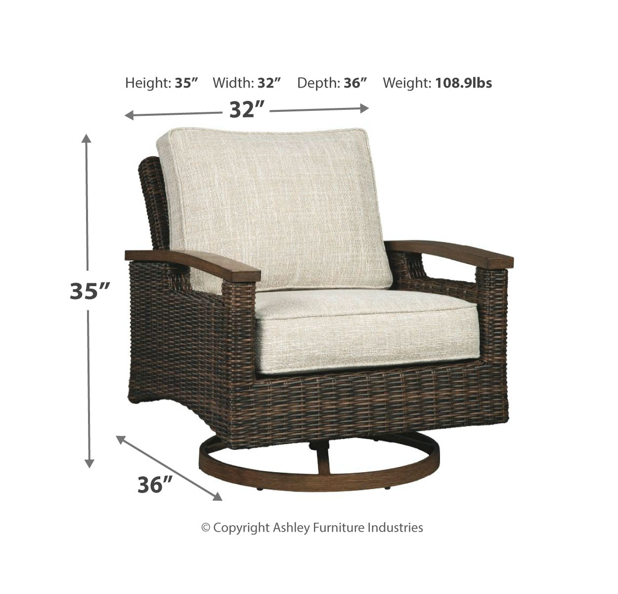 Paradise Trail Swivel Lounge Chair (Set of 2)
