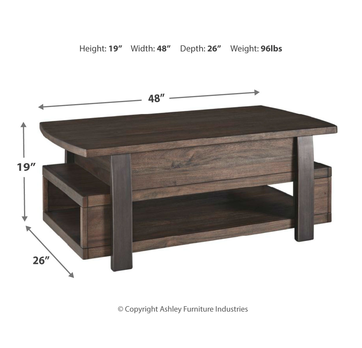 Vailbry Coffee Table with 1 End Table