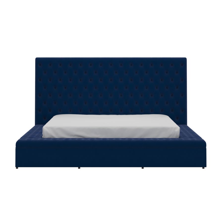 Adonis 78" King Platform Bed with Storage in Blue