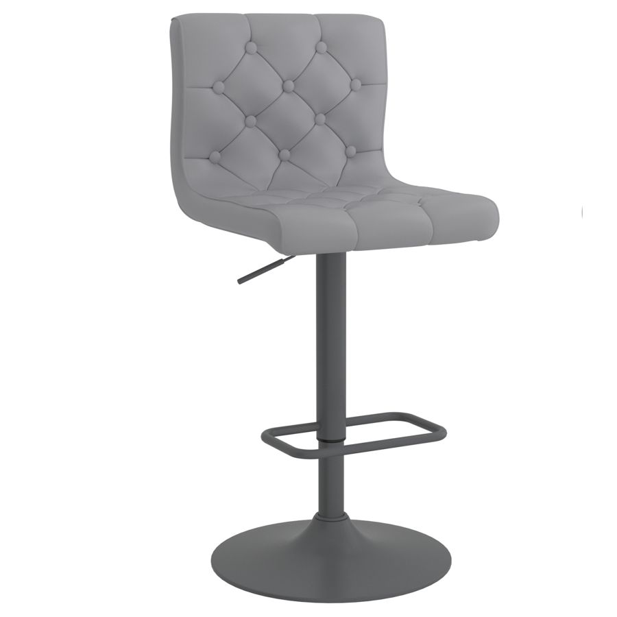 Dex Air Lift Stool, set of 2 in Grey Faux Leather